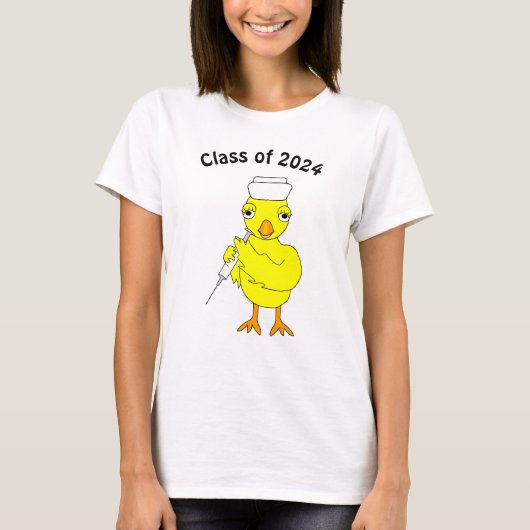 Verpleging Chick Afstuderen T-shirt (Voorkant)