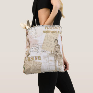  verpleging Florence Nightingale grafische tekst Tote Bag