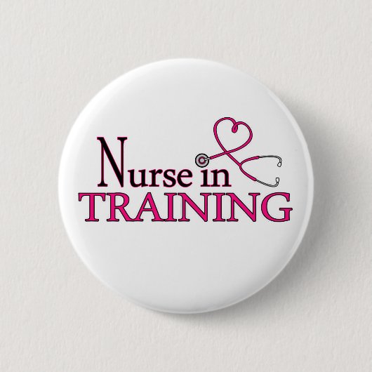 Verpleging in opleiding - Roze Ronde Button 5,7 Cm (Voorkant)