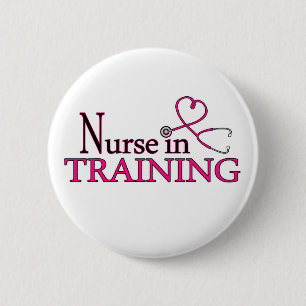 Verpleging in opleiding - Roze Ronde Button 5,7 Cm