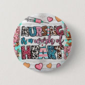 Verpleging is een kwestie van het hart Knop Ronde Button 5,7 Cm (Voorkant)