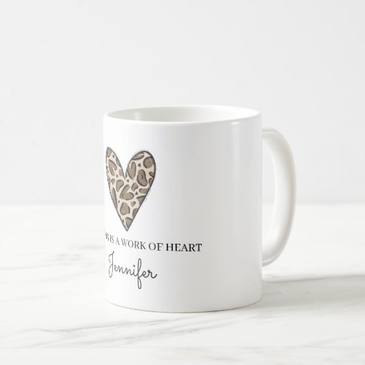 Verpleging is een werk van hart Custom Dank u Koffiemok (Voorkant rechts)