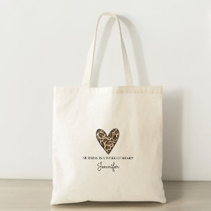 Verpleging is een werk van hart Custom Dank u Tote Bag