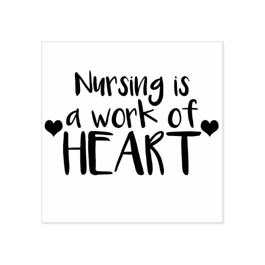 Verpleging is een werk van hart - harten rubberstempel (Afrduk)