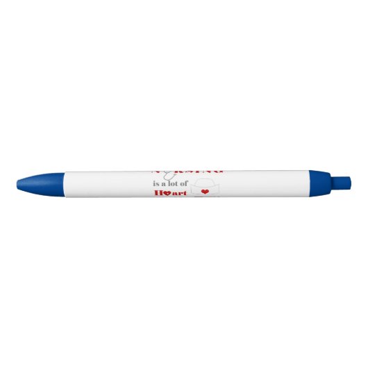Verpleging is veel hartwerk blauwe inkt pen (Voorkant)