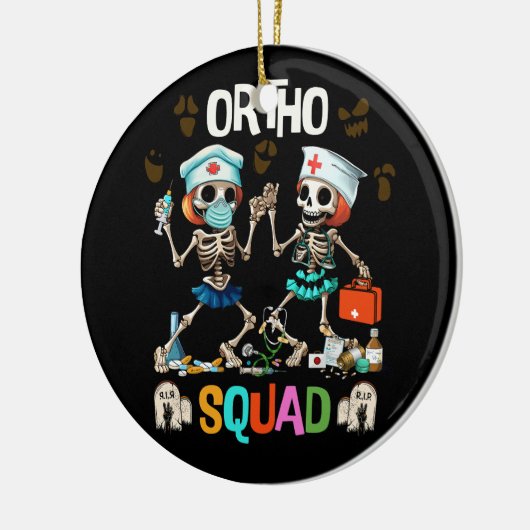 Verpleging Ortho Squad Skeletten Halloween Orthope Keramisch Ornament (Links)