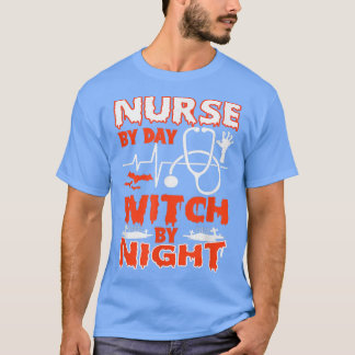 Verpleging per dag getuige bij nacht halloween par t-shirt