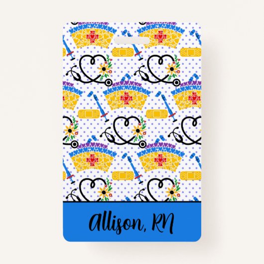 Verpleging Tools op Polka Dots Professional ID Badge (Voorkant)