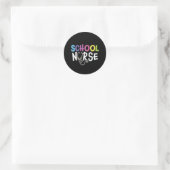 Verpleging van zustschool ronde sticker (Tas)