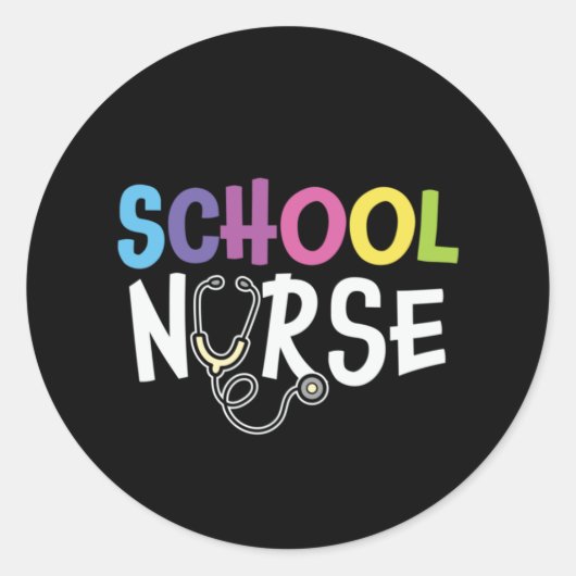 Verpleging van zustschool ronde sticker (Voorkant)