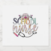 Verpleging van zustschool sparkling wijnetiket (Enkel label)