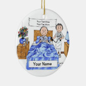 Verpleging - Vrouw, volwassen mannelijke patiënt Keramisch Ornament (Rechts)