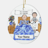 Verpleging - Vrouw, volwassen mannelijke patiënt Keramisch Ornament (Links)