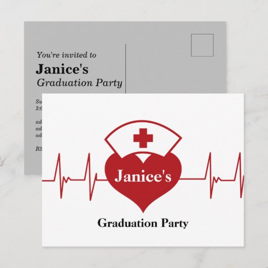 verplegingsacademie uitnodiging briefkaart (Voorkant / Achterkant)