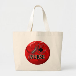 VERPLEISTE BLOEDCELLEN SYRINGE HART LOGO GROTE TOTE BAG