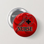 VERPLEISTE BLOEDCELLEN SYRINGE HART LOGO RONDE BUTTON 5,7 CM (Voorkant /achterkant)