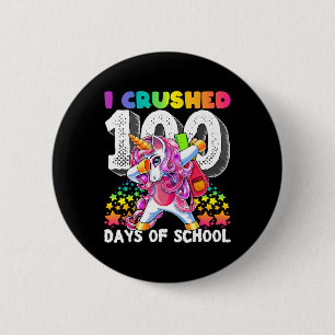 Verplette 100 dagen van School Dabbing Eenhoorn Gi Ronde Button 5,7 Cm