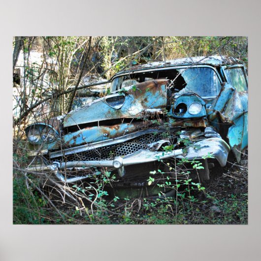  Verplette auto Poster (Voorkant)