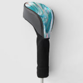 Verplette curven in lichtschaduwen van blauw en ro golfheadcover (Schuin)