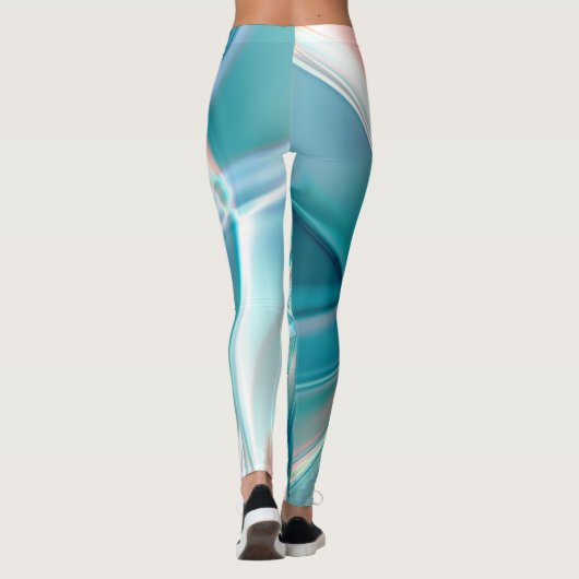 Verplette curven in lichtschaduwen van blauw en ro leggings (Achterkant)