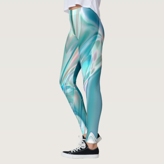 Verplette curven in lichtschaduwen van blauw en ro leggings (Links)