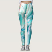 Verplette curven in lichtschaduwen van blauw en ro leggings (Voorkant)