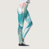 Verplette curven in lichtschaduwen van blauw en ro leggings (Rechts)