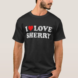 Verplette grunge versleten stijl I Love Sherry T-shirt