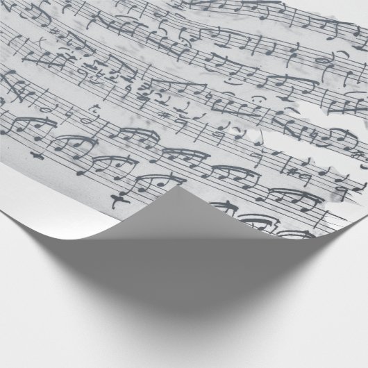 Verplette , handgeschreven melodie op roet cadeaupapier (Hoek)