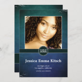 Verplette Peacock Kaart met dubbelzijdig Afstudere (Voorkant / Achterkant)