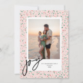 Verplette pepermunt Terrazzo Kerstmis Fotokaart Feestdagenkaart (Voorkant)