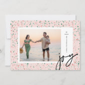 Verplette pepermunt Terrazzo Kerstmis Fotokaart Feestdagenkaart (Voorkant)