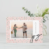 Verplette pepermunt Terrazzo Kerstmis Fotokaart Feestdagenkaart (Staand voorkant)