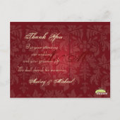 Verplette Rode Fluweel/Foto's Dank u briefkaarten (Achterkant)