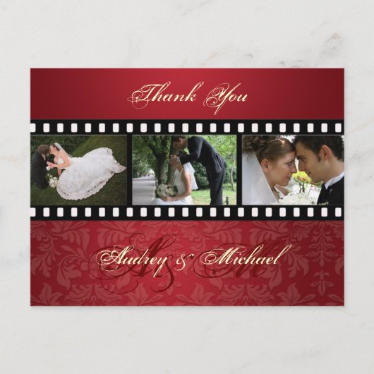 Verplette Rode Fluweel/Foto's Dank u briefkaarten (Voorkant)