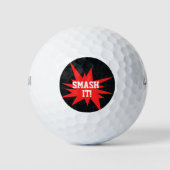 VERPLETTER HET! Grappig zwart rood smack talk golf Golfballen (Voorkant)