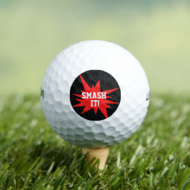 VERPLETTER HET! Grappig zwart rood smack talk golf Golfballen