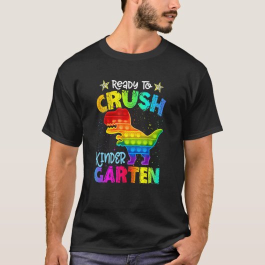 Verpletter Kleuterschool Dinosaur Pop Het Fidget T T-shirt (Voorkant)