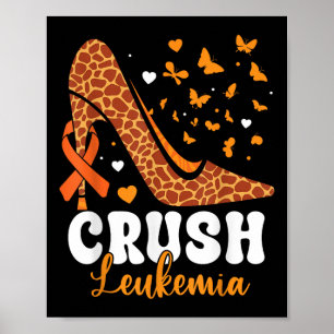 Verpletter Leukemie Kanker Bewustzijn Hoge Hak Ora Poster