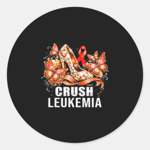 Verpletter leukemie kanker hoge hakken bloem vlind ronde sticker