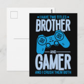 Verpletter twee titels Broer en gamer Briefkaart (Voorkant / Achterkant)