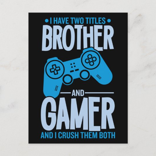 Verpletter twee titels Broer en gamer Briefkaart (Voorkant)