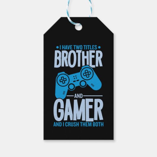 Verpletter twee titels Broer en gamer Cadeaulabel (Voorkant)