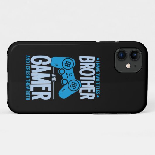 Verpletter twee titels Broer en gamer Case-Mate iPhone Case (Achterkant (horizontaal))