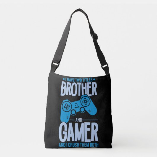 Verpletter twee titels Broer en gamer Crossbody Tas (Voorkant)