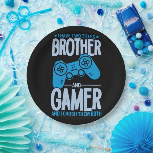 Verpletter twee titels Broer en gamer Papieren Bordje (Feest)