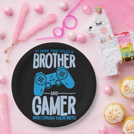Verpletter twee titels Broer en gamer Papieren Bordje (Feest)