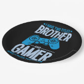 Verpletter twee titels Broer en gamer Papieren Bordje (Gekanteld)