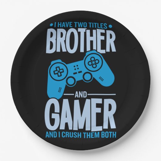 Verpletter twee titels Broer en gamer Papieren Bordje (Voorkant)