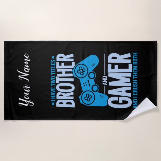 Verpletter twee titels Broer en gamer Strandlaken (Voorkant)